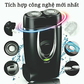 (Tặng kèm 2 lưỡi cạo thay thế) Máy cạo râu mini 2 lưỡi tự mài độ bền cao, sạc điện 220v trực tiếp dễ dàng tiện lợi Hàng Nhập Khẩu