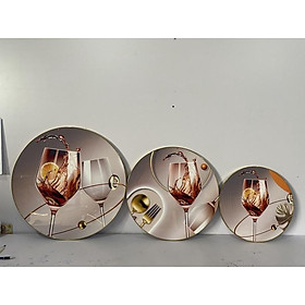 Mua Tranh Tráng Gương 3D Cao Cấp Hình Tròn Bộ 3 Tranh