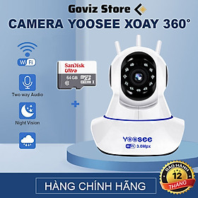 Camera Wifi Trong Nhà Yoosee 3.0 Full HD, 3 Râu, Xoay 360 độ , Đàm Thoại 2 Chiều, Cảm Biến Báo Động – Hàng nhập khẩu