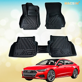 Thảm lót sàn xe ô tô Audi A7 2018-2022 Nhãn hiệu Macsim chất liệu nhựa TPE cao cấp màu đen