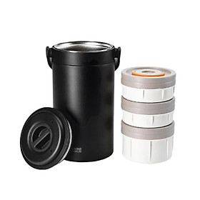 Hộp Cơm Giữ Nhiệt Lê Bên Làng LBL2019 dung tích 2400ml – Hộp Cơm Inox 304/316 gồm 3 Tầng 3 khay Chống Tràn Giữ Nhiệt Cao Cấp
