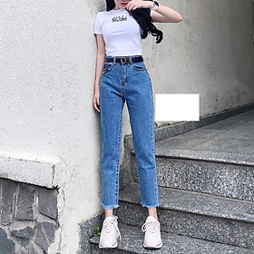 Quần jean nữ lưng cao Julido, chất jean cotton co dãn NHẸ FORM BAGGY tôn dáng phụ nữ eo thon mẫu QQS15