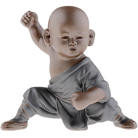 Ceramic Small Buddha Statue kung fu Monk Figurine Tea pet Ornaments