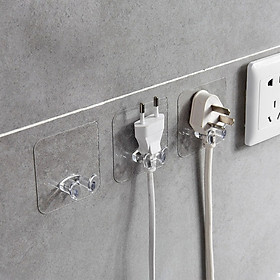 Mua COMBO 10 MÓC DÁN TƯỜNG GIÚP TREO PHÍCH CẮM TIỆN LỢI - MÀU TRONG SUỐT