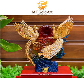 Mua Tượng phượng hoàng dát vàng 24k(19x27x34cm) MT Gold Art- Hàng chính hãng  trang trí nhà cửa  phòng làm việc  quà tặng sếp  đối tác  khách hàng  tân gia  khai trương