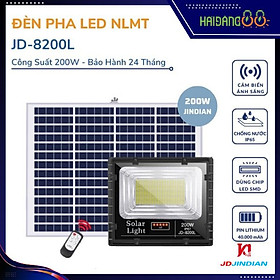 Đèn pha led năng lượng mặt trời 200w chính hãng JINDIAN JD-8200L Chip Led SMD ,Khung  Nhôm 