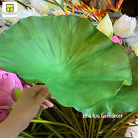 Hoa sen giả hoa sen lụa đẹp siêu cao cấp đẹp tự nhiên như thật bông sen giả - Lá sen 24cm