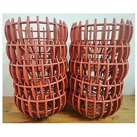10 Chậu Bí Gỉa Gỗ Trồng Lan Fi20 - Màu Cam