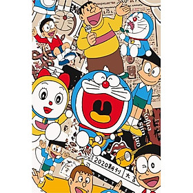 Mua Tranh tô màu theo số Tranh sơn dầu số hoá hình Doraemon size 30*40 kèm khung