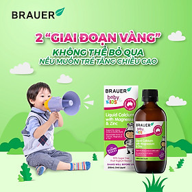 Calcium (canxi) hữu cơ, vitamin D3 cho trẻ sơ sinh, trẻ nhỏ Brauer Úc hỗ trợ phát triển chiều cao, cơ bắp, ngủ ngon, tăng hệ miễn dịch-OZ Slim Store