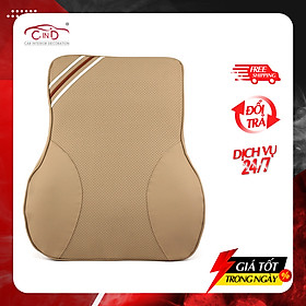 Tựa Lưng Ô Tô Cao Su Non Bọc Da CIND QF004 Màu Kem