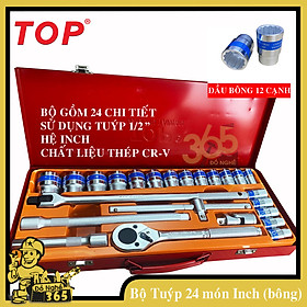 Mua Bộ tuýp 24 món hệ inch ( đầu tuýp bông 12 cạnh) TOP