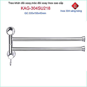 Mua Móc 2 chia KAG-304SU218  máng khăn xoay 2 thanh Inox dập SUS304 Nhật Bản