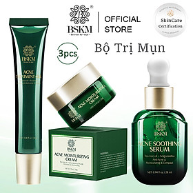 BSKM Gel cải thiện mụn + Kem dưỡng ẩm da mặt + Tinh chất làm săn chắc da Dưỡng ẩm và làm mờ nếp nhăn Thu nhỏ lỗ chân lông Bộ chăm sóc da mặt