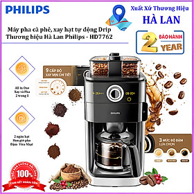Máy Pha Cà Phê Philips HD7762 Có Xay Hạt Tự Động, Pha Cafe Drip, Bình Giữ Nhiệt, Hàng Chính Hãng Hà Lan. HÀNG CHÍNH HÃNG
