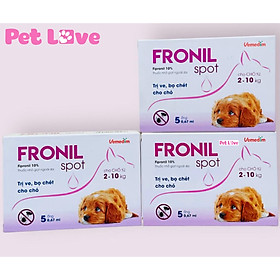 Combo 3 hộp FRONIL SPOT diệt ve, bọ chét trên chó