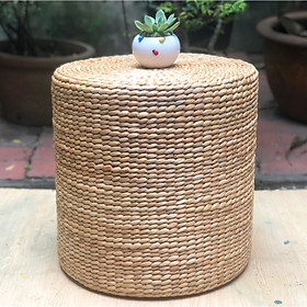 Mua Ghế đôn ngồi lục bình đa năng hình tụ tròn dùng để ngồi hoặc làm bàn trà trang trí decor homestay hàng thủ công Việt Nam