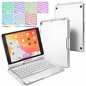 Mua Bàn phím Bluetooth xoay 360 độ cho iPad 10.2 inch - Bàn phím LED 7 màu sống động - Chính hãng PKCB