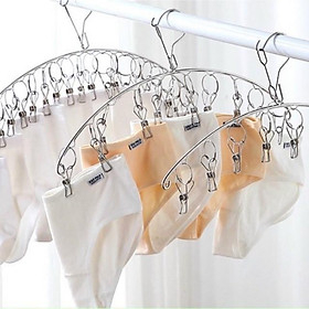 Mua Móc treo tất vớ inox 10 kẹp chống rơi  móc phơi đồ lót sơ sinh đa năng
