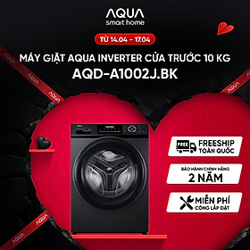 Mua Máy giặt cửa trước Aqua Inverter 10KG AQD-A1002J.BK - Bảo hành 2 năm - Hỗ trợ lắp đặt - Hàng chính hãng