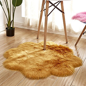 45x45cm Plum Blossom Shape Faux Sheepskin Long Plush Carpet for Bedroom Tea Table Sofa