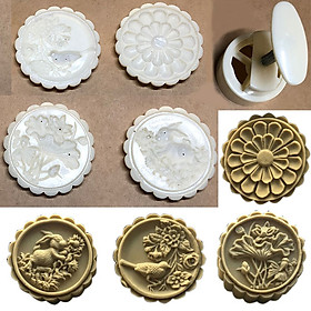 Mua Bộ Khuôn Nén Lò Xo 4 Mặt Hoa Làm Bánh Trung Thu Ý Nghĩa Bắt Mắt  200gr