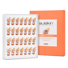 Set 28 chai Tinh chất Tế bào gốc từ DNA trứng cá hồi dưỡng da Suiskin Salmon DN Ampoule 28 days (2ml x 28)