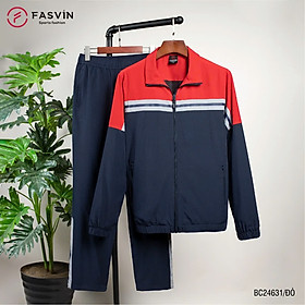 Bộ quần áo gió nam 2 lớp FASVIN BC24631.HN vải thể thao cao cấp lót vải thun hàng chính hãng
