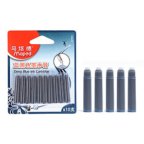 Mapede Maped Ink Tube Ink Caps Replacement Pen Ink Caps Ink Refill Pen Ink Blue Black 1 Card (10) 221610CH
