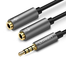 Mua Ugreen UG30619AV141TK 20CM màu Đen Dây chuyển âm thanh 3.5mm dương sang Jack Mic + Loa âm - HÀNG CHÍNH HÃNG