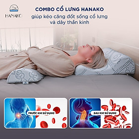 Hình ảnh COMBO gối kê chống thoái hóa đốt sống cổ và gối kê lưng chống thoát vị đĩa đệm CHÍNH HÃNG - BẢO HÀNH 12 tháng ( MÀU GHI XÁM )