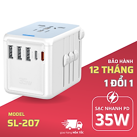 Mua  Sạc Nhanh PD 35W  Ổ Cắm Điện Đa Năng Du Lịch Quốc Tế Tamayoko 5 Cổng Type-C & USB Cắm Tải 2000W