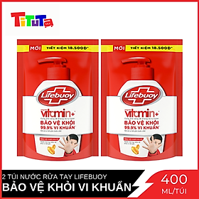 Combo 2 túi nước rửa tay lifebuoy bảo vệ vượt trội 10 túi 400gx2