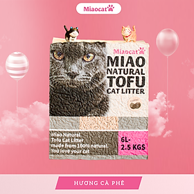 Cát vệ sinh đậu nành MIAO 6L cho mèo - Hương Coffee - MIAOCAT