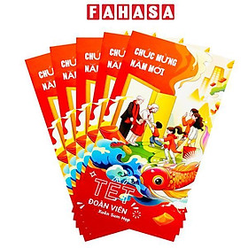 Bộ 5 Bao Lì Xì Tết Bính Ngọ 2026 - Tết Đoàn Viên - futurebook L188 - Chúc Mừng Năm Mới