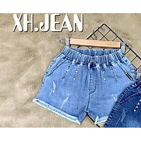 Quần sort jean đùi bé gái lưng thun dễ mặc jean co giãn thoải mái