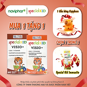 Viên nhai, viên ngậm Special Kid Visio+ Hỗ trợ cho đôi mắt khoẻ mạnh, giảm mỏi mắt, khô mắt