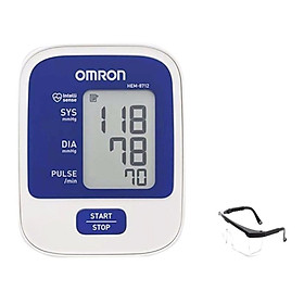 Máy Đo Huyết Áp Bắp Tay Omron HEM-8712 (Trắng Phối Xanh) + Tặng 1 Kính Bảo Hộ