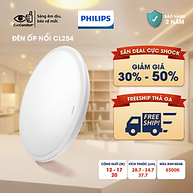 Bộ đèn PHILIPS LED ốp trần tròn CL254- Công suất (12W,17W,20W) ánh sáng trắng