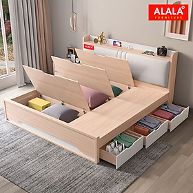 Giường ngủ ALALA14 (1m8 x 2m) cao cấp/ Miễn phí vận chuyển và lắp đặt/ Đổi trả 30 ngày/ Sản phẩm được bảo hành 5 năm từ thương hiệu ALALA/ Chịu lực 700kg