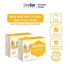 Combo 2 hộp nước muối sinh lý bào tử lợi khuẩn LiveSpo Navax Kids - Dành cho trẻ sơ sinh và trẻ em 5 ống x 5ml