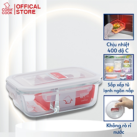 Mua Hộp Thủy Tinh Chia 2 Ngăn COBACOOK Đựng Cơm Đựng Thực Phẩm 640ml- CBHL640N