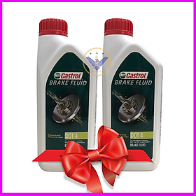 COMBO 2 Dầu phanh, dầu thắng xe ô tô cao cấp Castrol brake Fluid Dot 4 Lon 1L