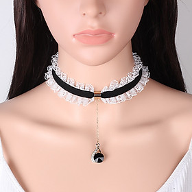 Vòng cổ choker ren trắng tiểu thư phong cách Hàn Quốc