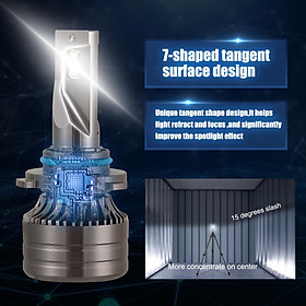 2pcs H7 LED Headlight Bulb 60W High Power 6,000LM 6000K Cool White CSP Chips Conversion Kit Adjustable Beam