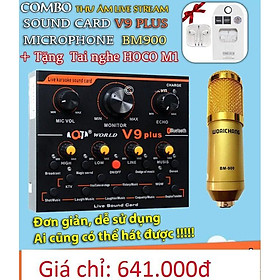 Mua Soundcard V9 Plus kết hợp micro BM900 thu âm livetream hát karaoke chuyên nghiệp-âm thanh đẳng cấp