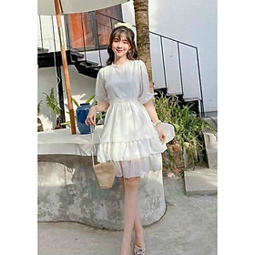 Đầm xếp ly ba tầng