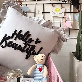 Mua Gối vuông xám HELLO BEAUTIFUL  7016