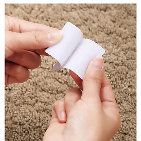 6x6cm Set 5 Miếng Dán Velcro VUÔNG Kèm Keo 2 Mặt, Cố Định Thảm, Dán Nệm Sopha, Ra Trải Giường MÀU TRẮNG