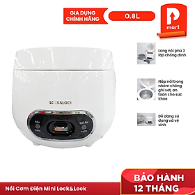 Nồi Cơm Điện Mini Lock&Lock EJR426 Dung Tích 0.8 lít (Hàng chính hãng)
